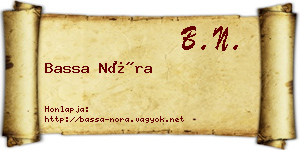 Bassa Nóra névjegykártya