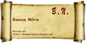 Bassa Nóra névjegykártya