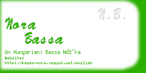 nora bassa business card